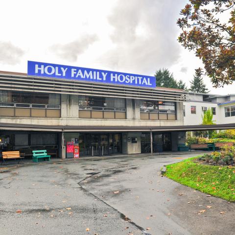Exterior of Holy Family Hospital
