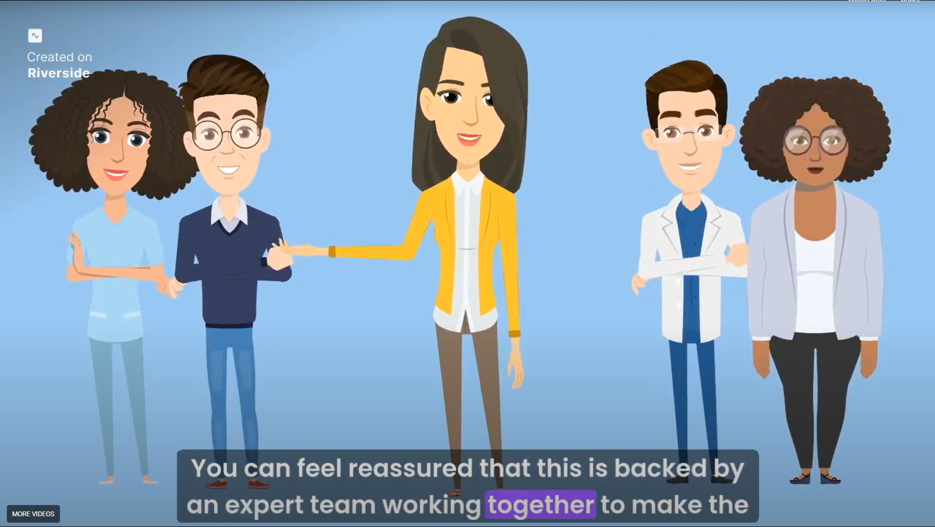 Graphic showing a group of care providers with a patient and their support person