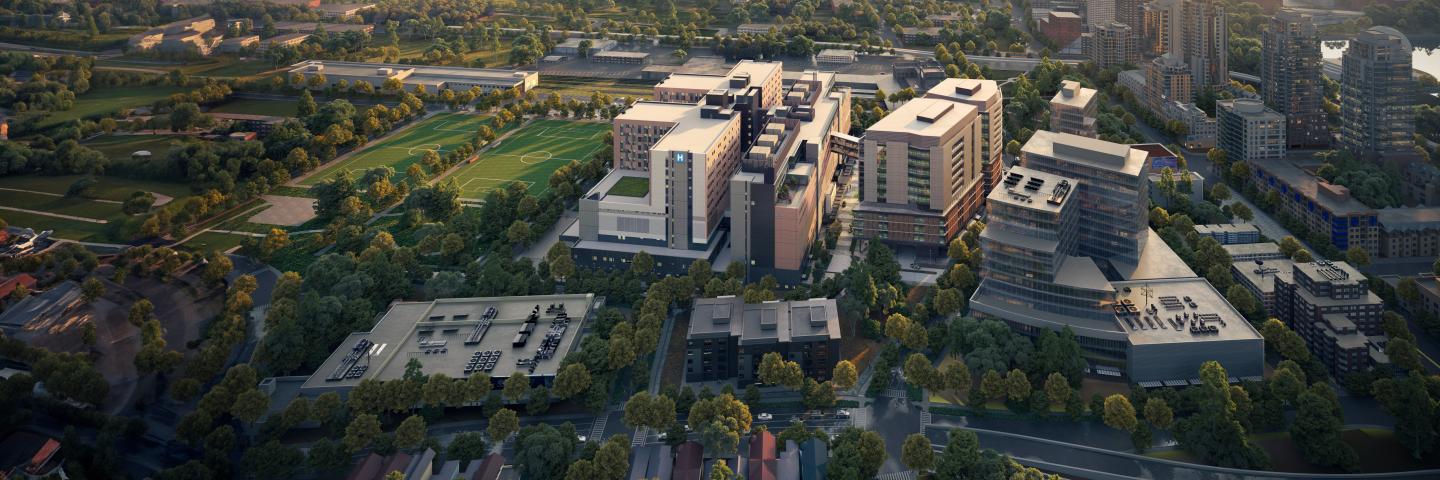 A group of medical facilities and buildings