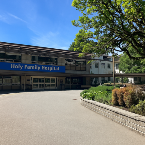 Exterior of Holy Family Hospital